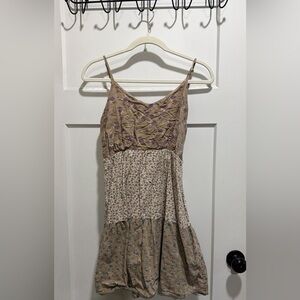 Floral Patchwork Spaghetti Strap Dress